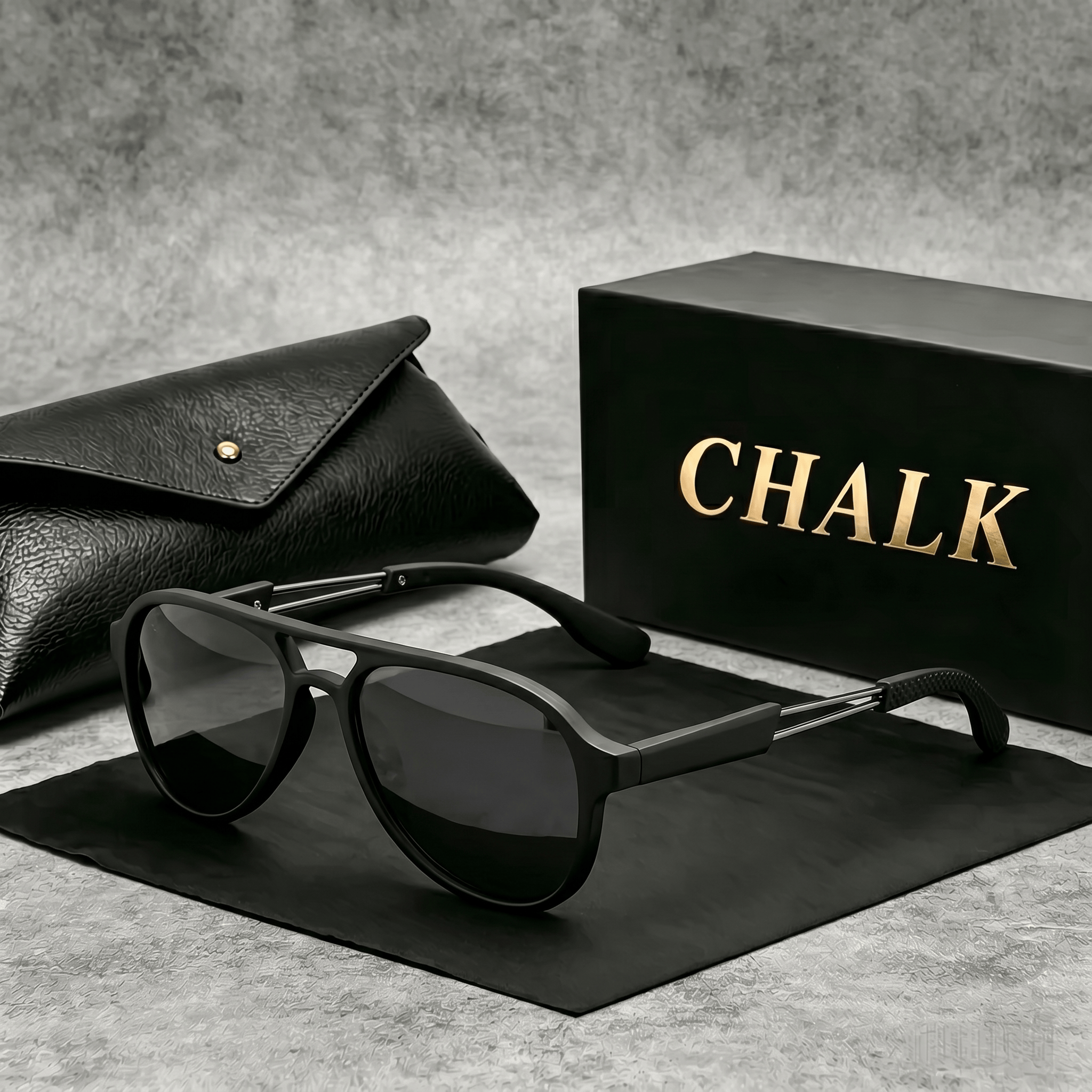 Sunglasses Aviator Polarized - CHALK Men's Vintage Dual-Bridge Polarized Aviator