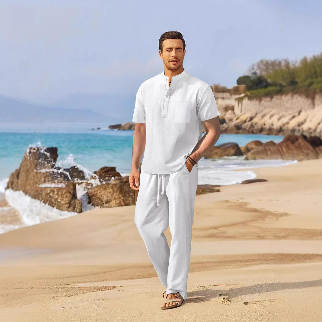 Loose Casual Cotton Linen Men' - Linen Shirt Breathable recension och pris