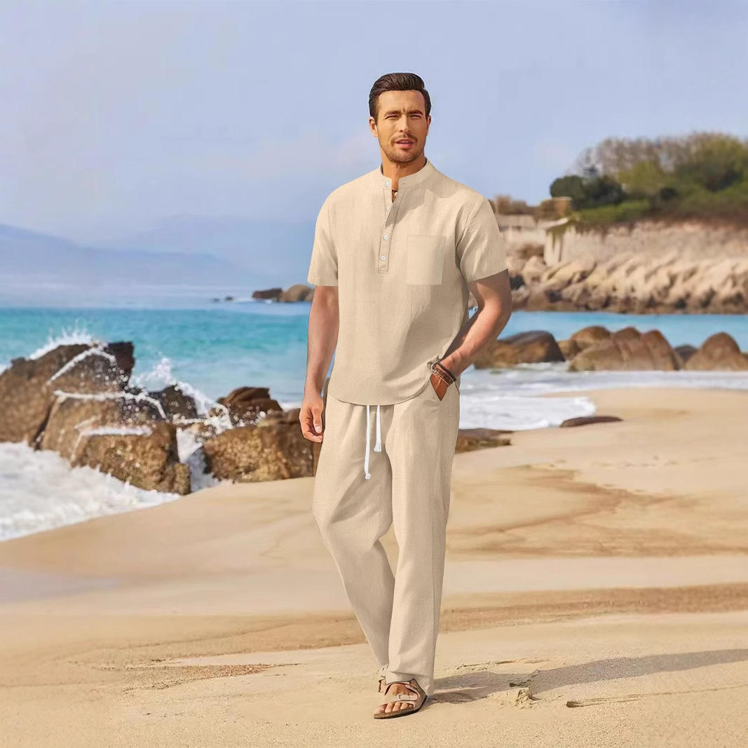 Loose Casual Cotton Linen Men' - Linen Shirt Breathable recension och pris