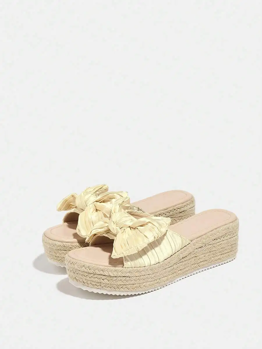 Pleated Satin Bow Espadrille P - Espadrille Slip On recension och pris