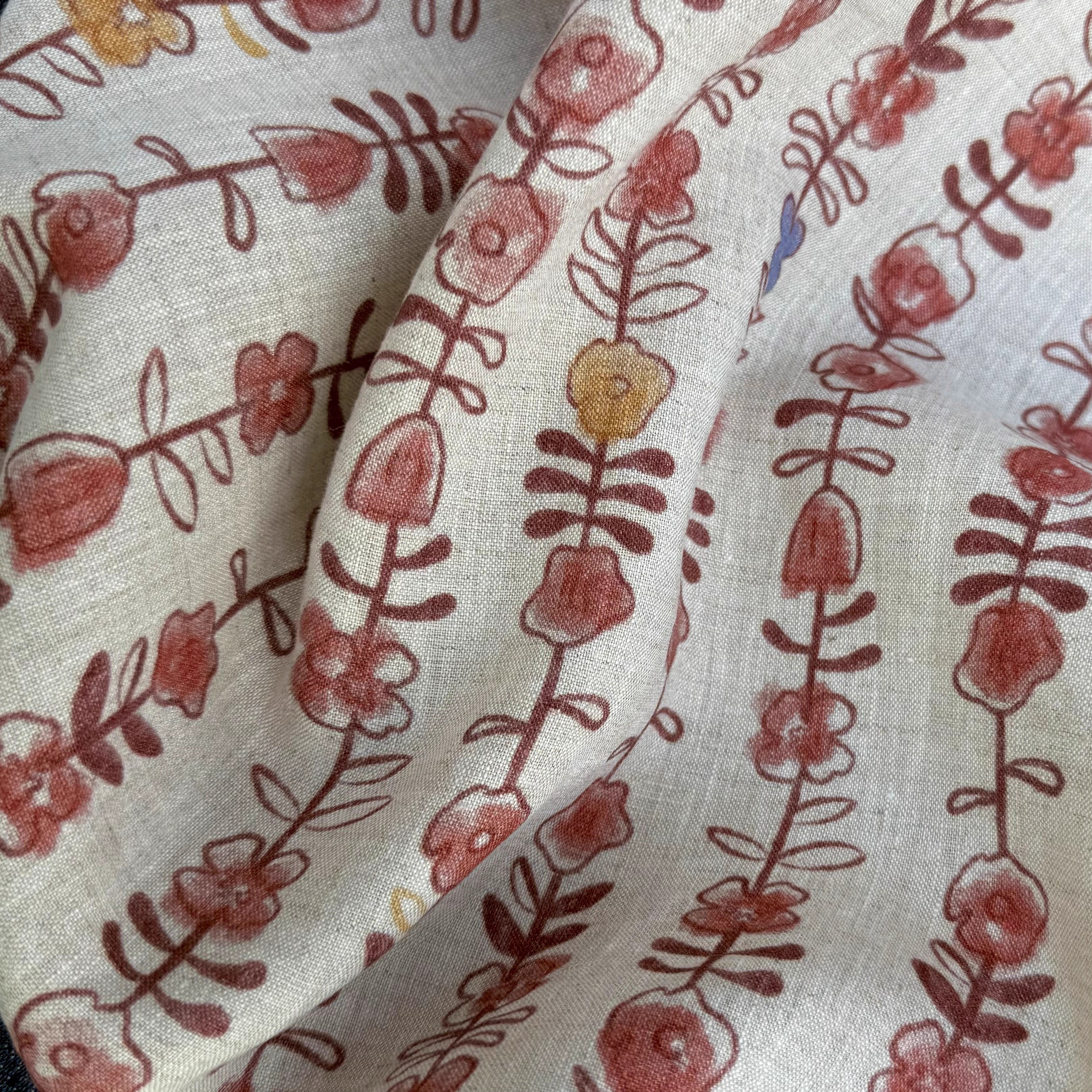 1yard Unique flowers print fab - Linen Shirt Breathable recension och pris