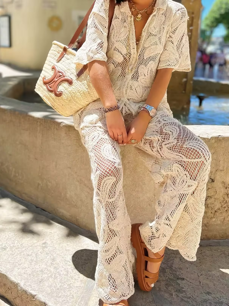 Women's Stylish 2 Piece Set Cr - Resort Shirt Floral recension och pris