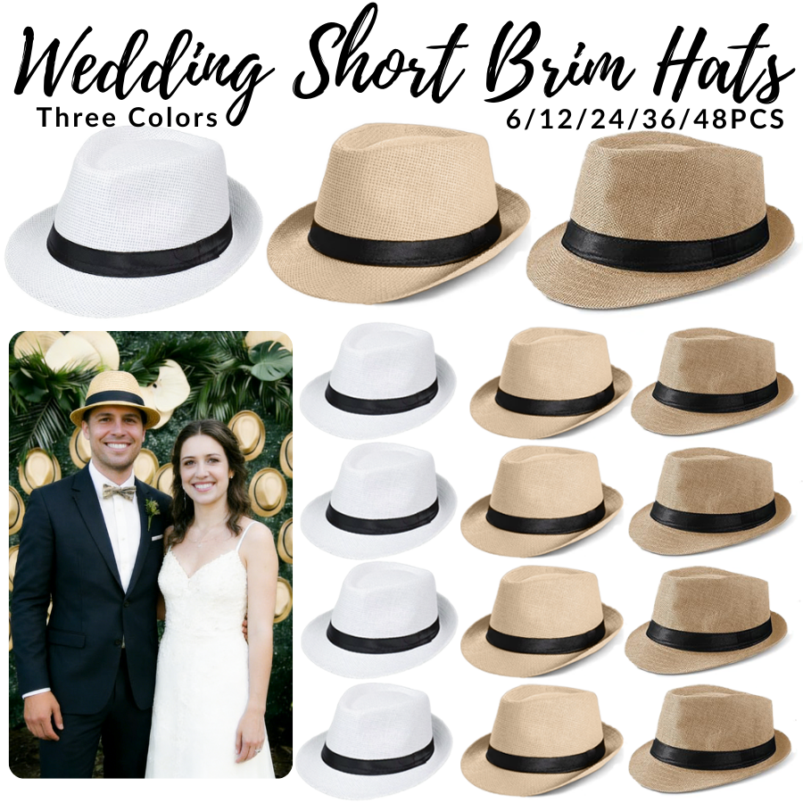 6-48PACK Wedding Straw Fedora  - Bucket Hat Straw recension och pris