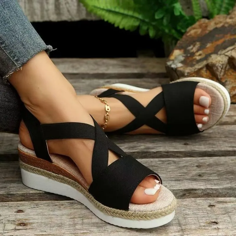Women's Platform Wedge Sandals - Espadrille Slip On recension och pris