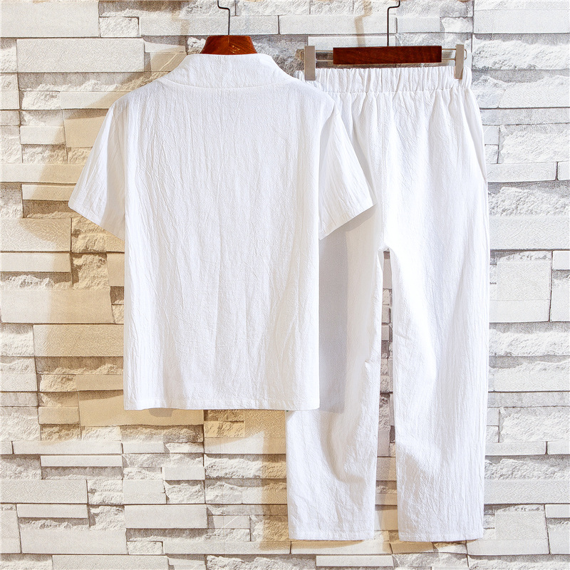 Men's Summer Cotton Linen Shor - Linen Shirt Breathable recension och pris