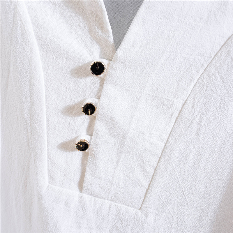Men's Summer Cotton Linen Shor - Linen Shirt Breathable recension och pris