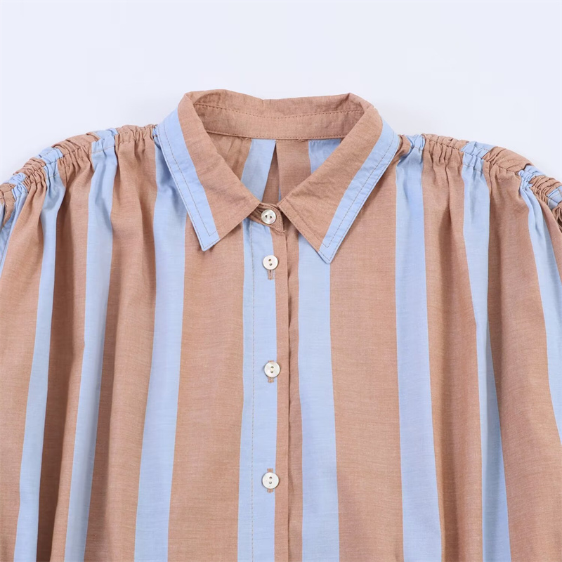 Women's Stripe Shirt 2026 New  - Shirt Camp Collar recension och pris