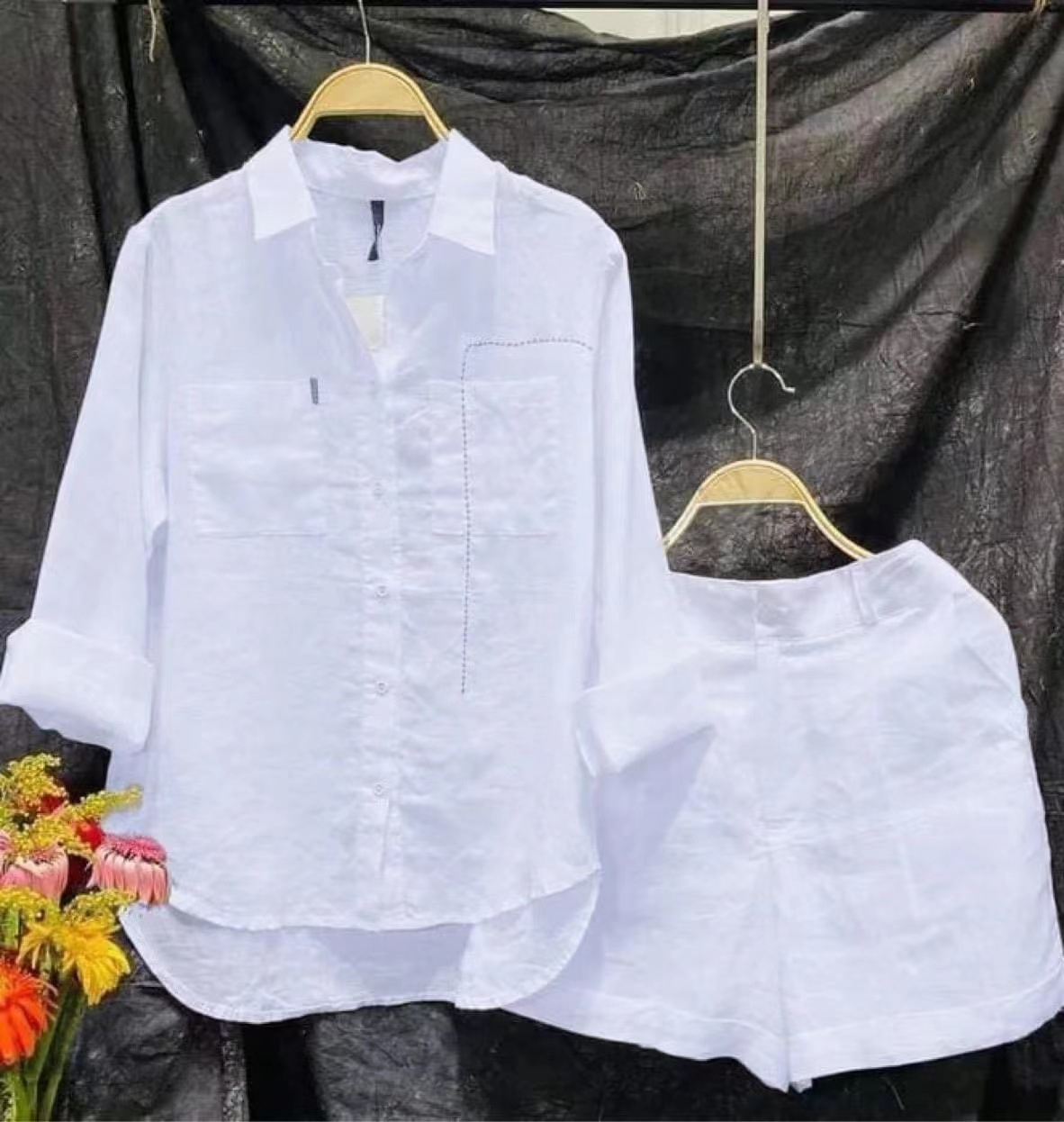Fashion White Long Sleeve Shir - Linen Shirt Breathable recension och pris