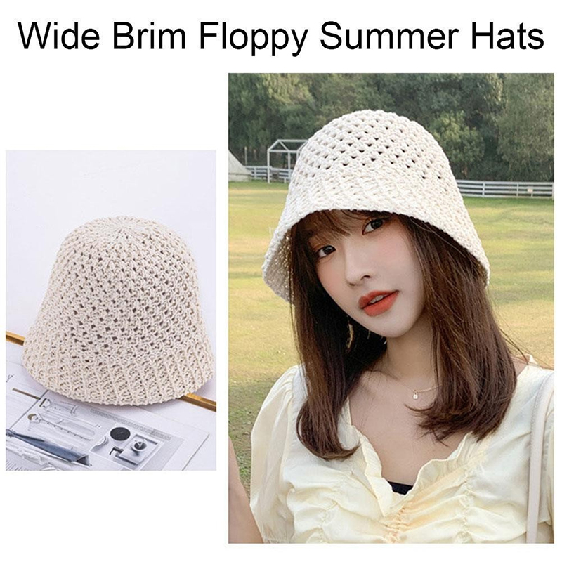 New Girls Sun Hat Wide Brim Fl - Bucket Hat Straw recension och pris