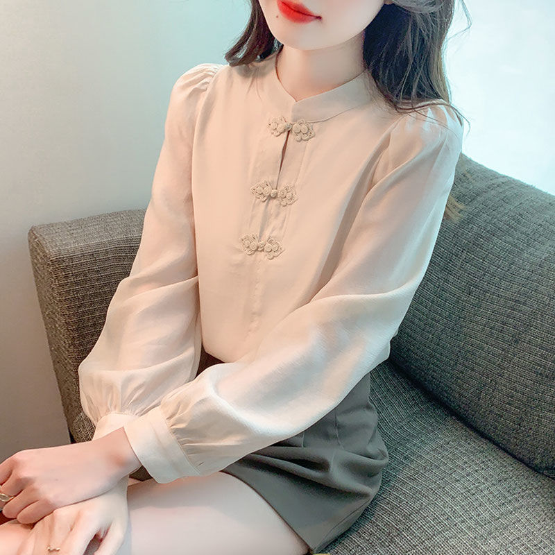 New Chinese Style Stand Up Col - Shirt Camp Collar recension och pris