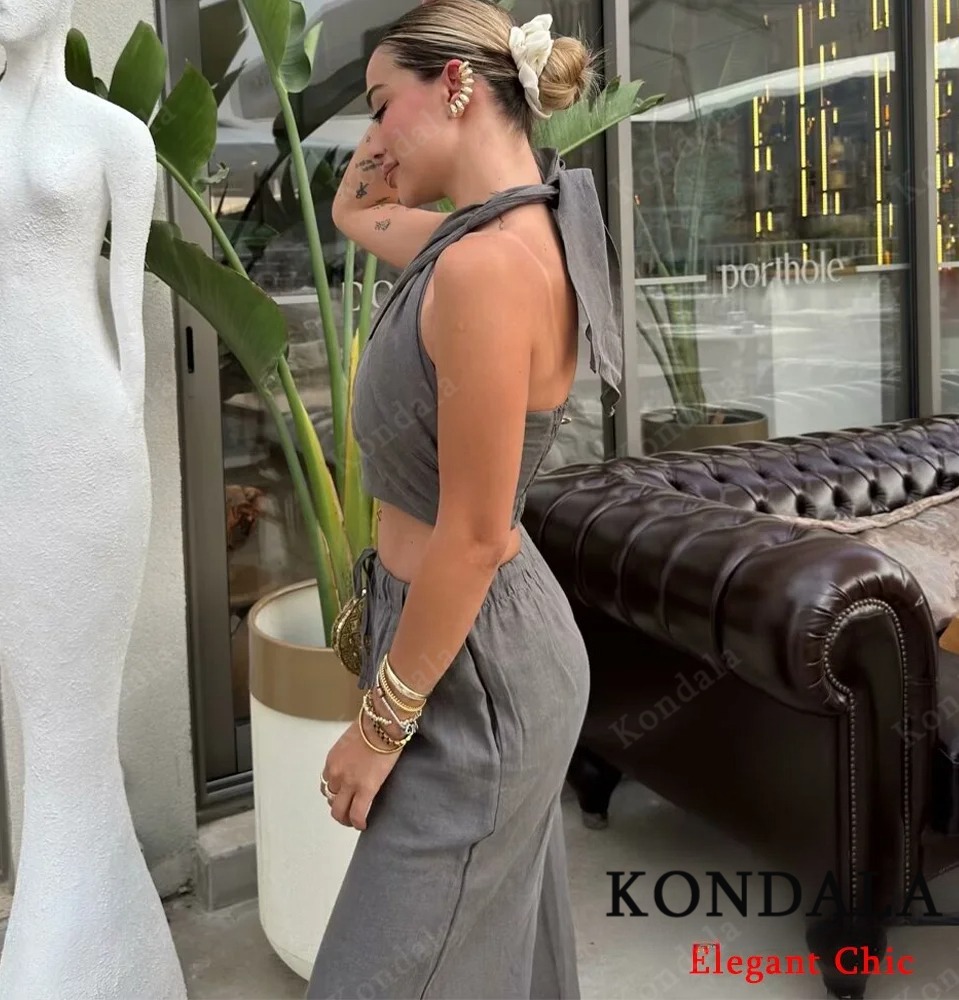 KONDALA Sexy Casual Crossover  - Short Linen Drawstring recension och pris