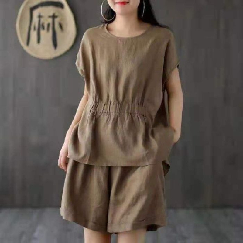 Linen casual solid color two-p - Linen Shirt Breathable recension och pris