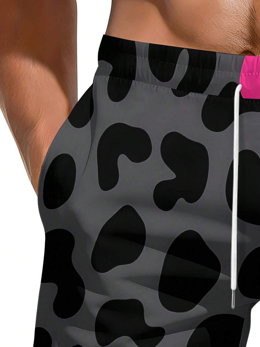Bold Leopard Print Mens Beach  - Swim Trunk Quick Dry recension och pris