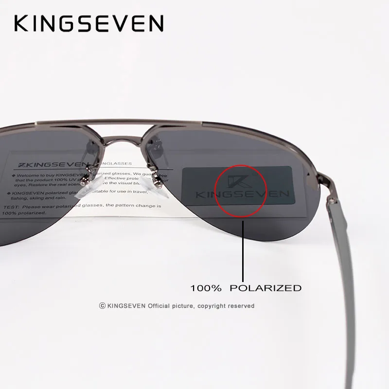 KINGSEVEN  Rimless Pilot Sungl - Sunglasses Aviator Polarized recension och pris