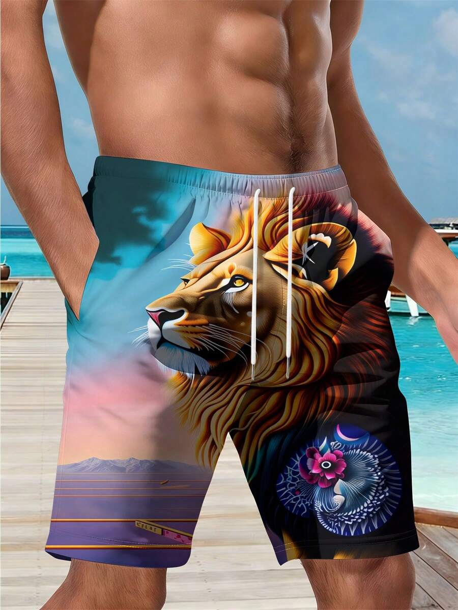 Mens Beach Shorts 3D Print Lio - Swim Trunk Quick Dry recension och pris