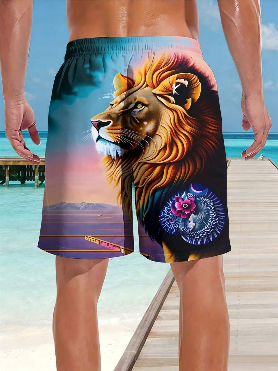 Mens Beach Shorts 3D Print Lio - Swim Trunk Quick Dry recension och pris