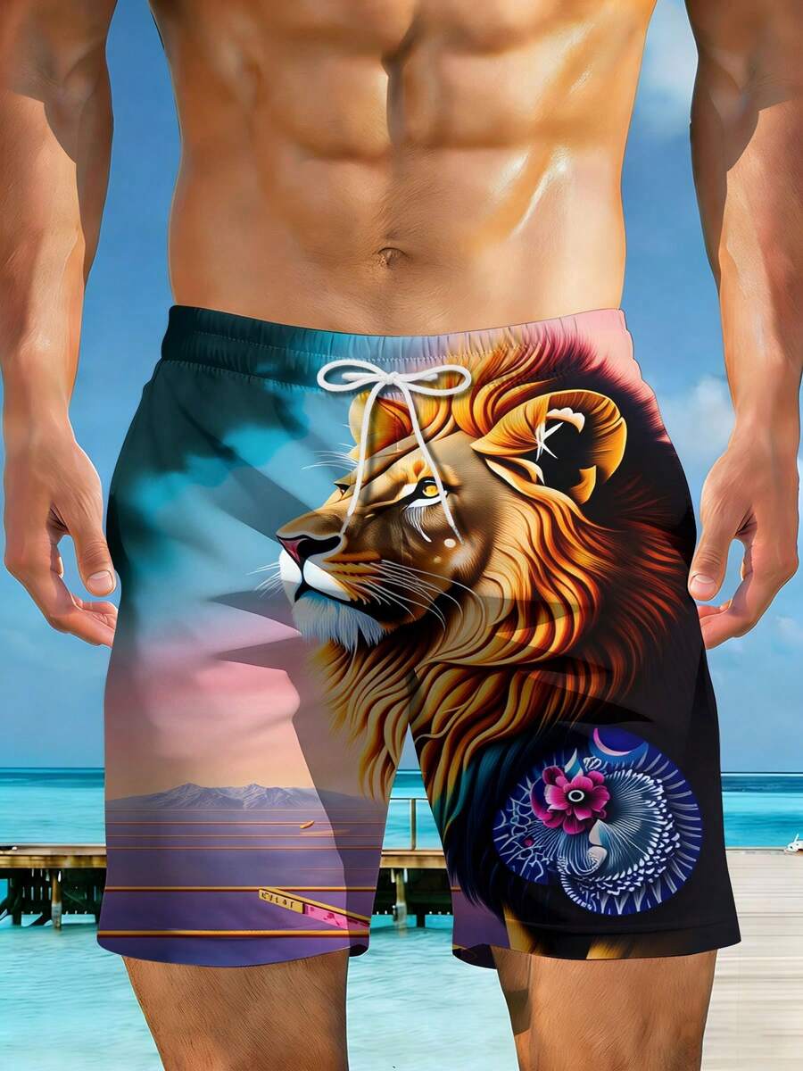 Mens Beach Shorts 3D Print Lio - Swim Trunk Quick Dry recension och pris