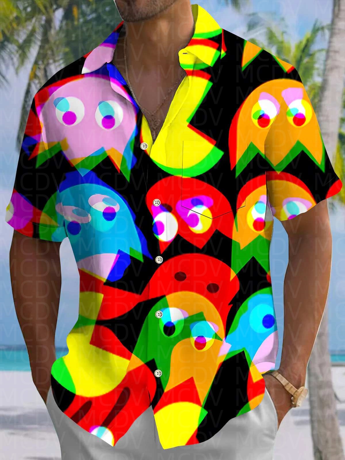 Insects Pattern Men's Hawaiian - Shirt Camp Collar recension och pris