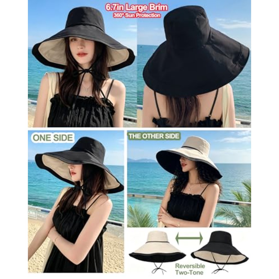 Extra Wide-Brim Sun Hats Women - Packable Hat Nylon recension och pris