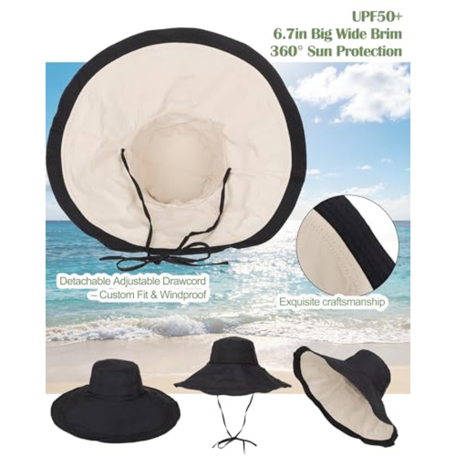 Extra Wide-Brim Sun Hats Women - Packable Hat Nylon recension och pris