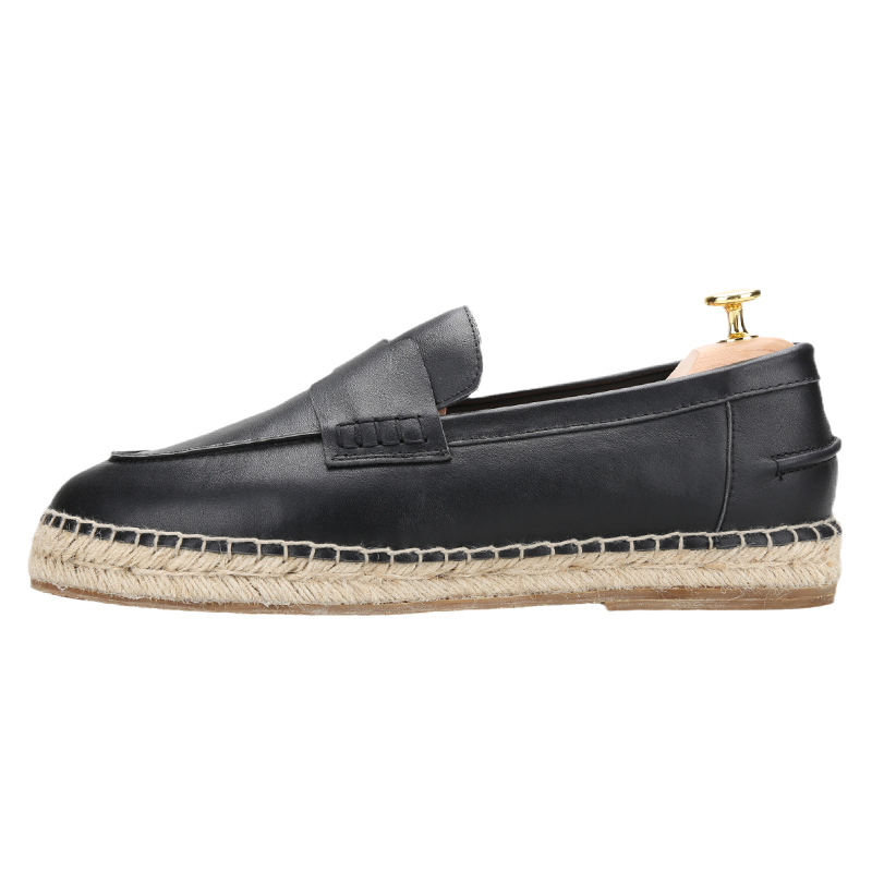 Piegitar Black Genuine Leather - Espadrille Slip On recension och pris