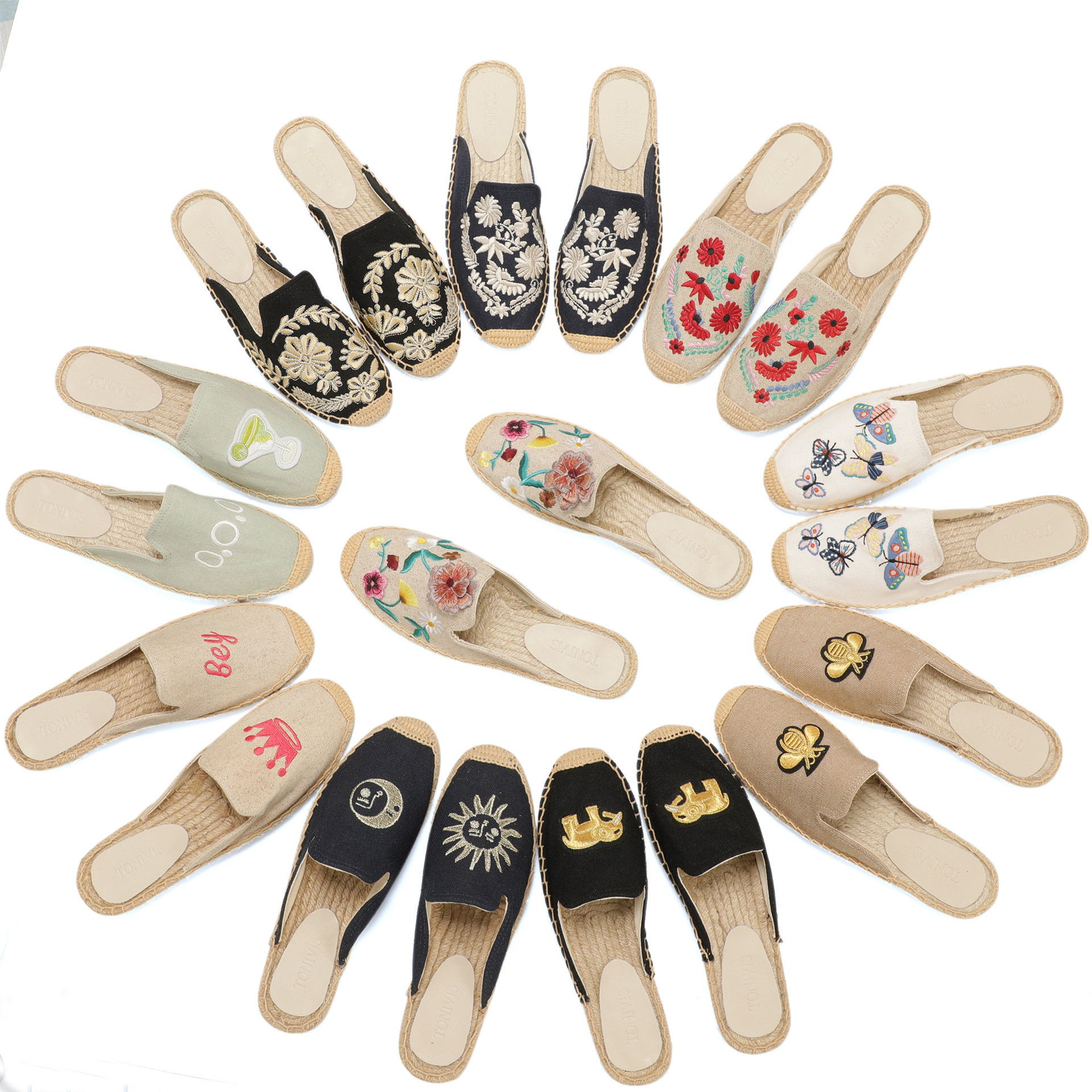 Women Floral Embroidered Espad - Espadrille Slip On recension och pris