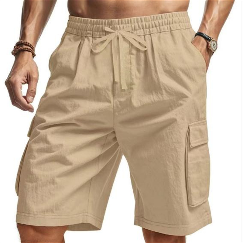 New Multi-Pocket sweatpants Me - Short Linen Drawstring recension och pris