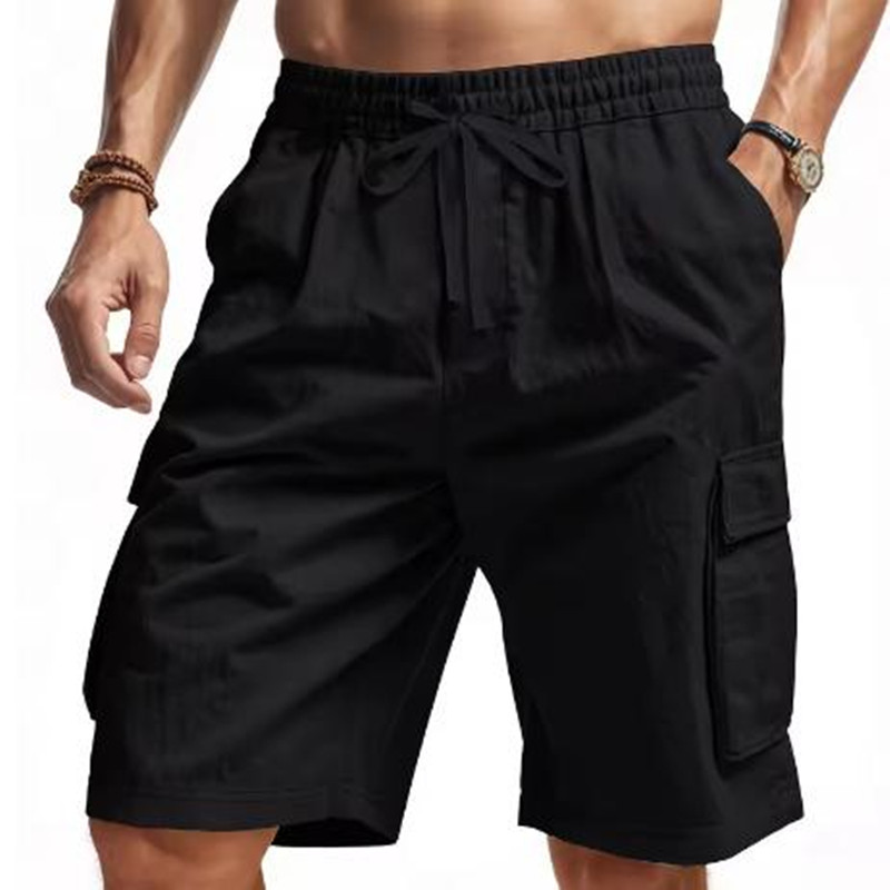 New Multi-Pocket sweatpants Me - Short Linen Drawstring recension och pris