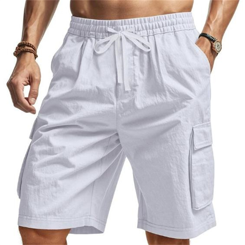 New Multi-Pocket sweatpants Me - Short Linen Drawstring recension och pris