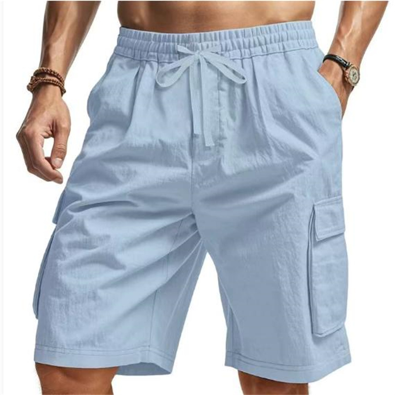 New Multi-Pocket sweatpants Me - Short Linen Drawstring recension och pris