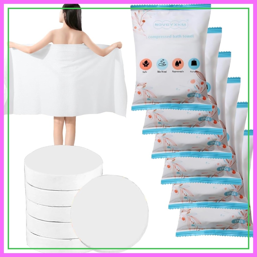 6 Packs Large Compressed Towel - Beach Towel Large recension och pris