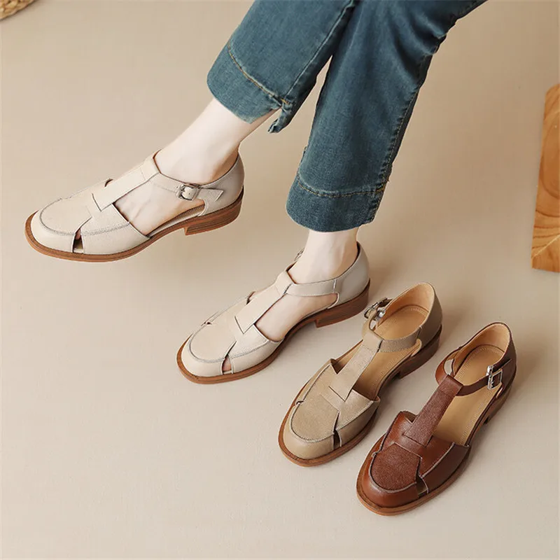 2023 Summer Sandals Cowhide Ro - Casual Sandal Leather recension och pris