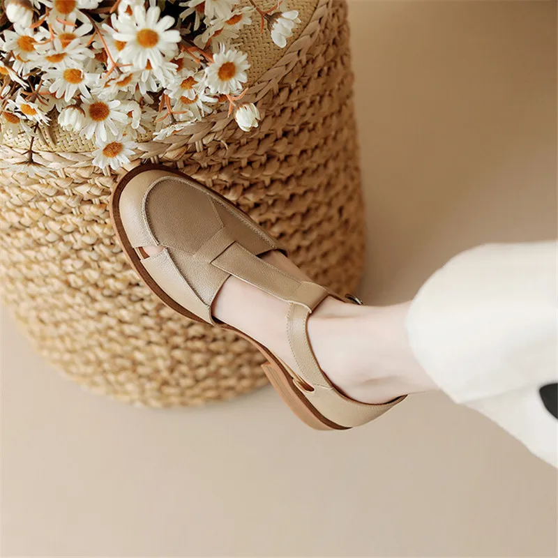 2023 Summer Sandals Cowhide Ro - Casual Sandal Leather recension och pris