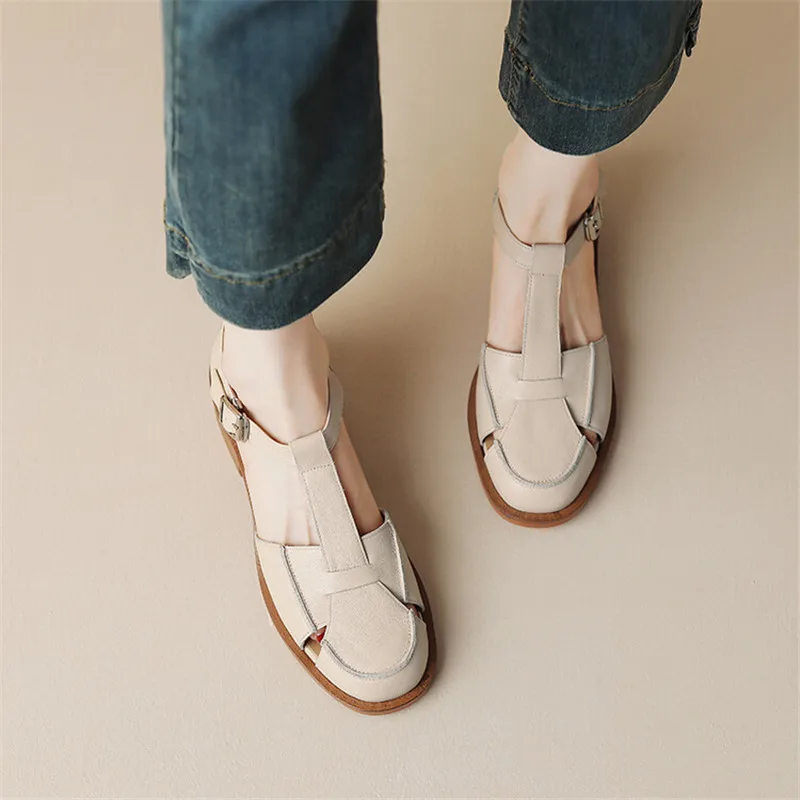 2023 Summer Sandals Cowhide Ro - Casual Sandal Leather recension och pris