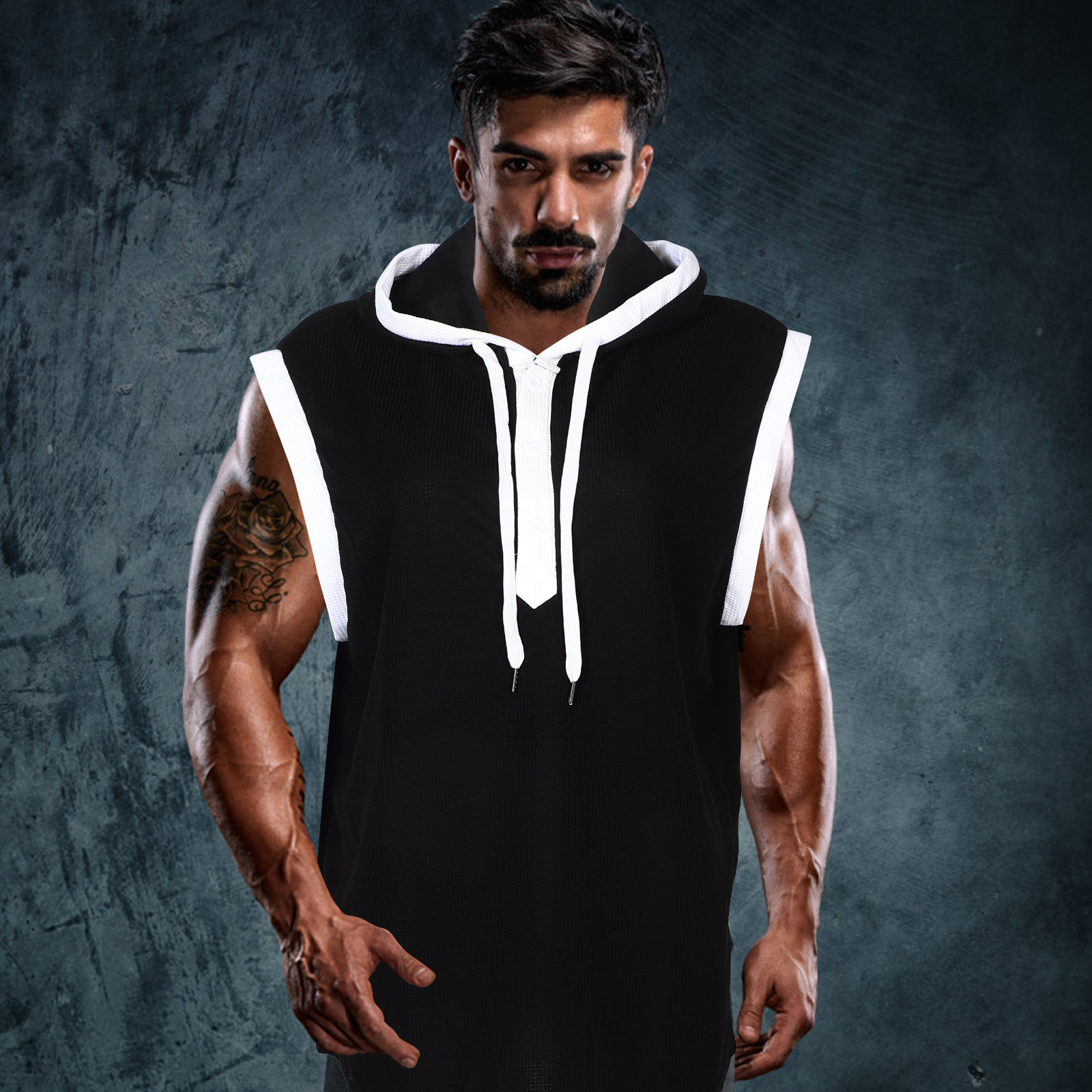 Men Sleeveless Hooded Shirt Mu - Tank Top Muscle recension och pris