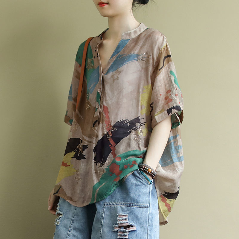 Chinese Vintage Style Women's  - Linen Shirt Breathable recension och pris