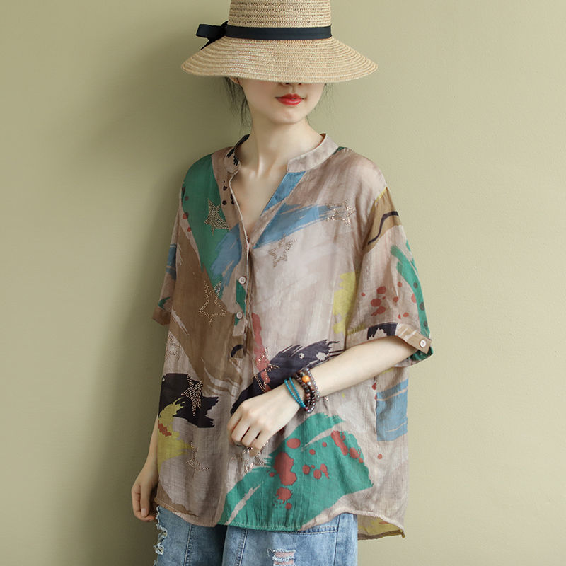 Chinese Vintage Style Women's  - Linen Shirt Breathable recension och pris