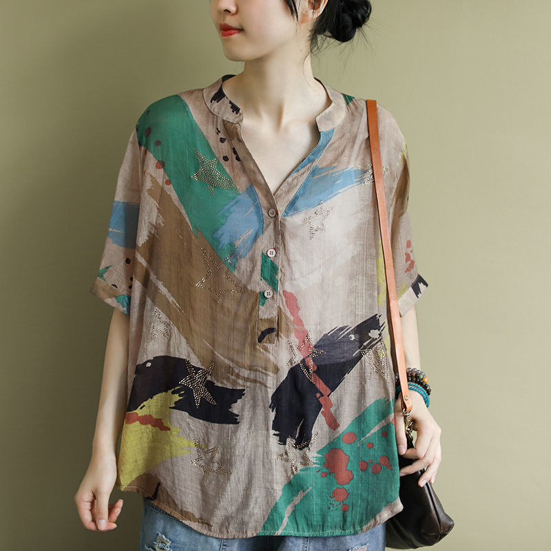 Chinese Vintage Style Women's  - Linen Shirt Breathable recension och pris