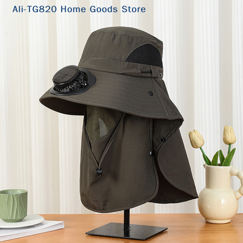 [TG820]Men Fan Hat With Solar  - Bucket Hat Straw recension och pris