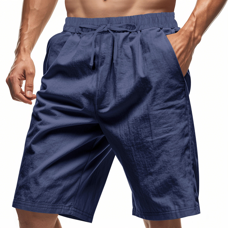 2026 New Men Cotton Linen Beac - Short Linen Drawstring recension och pris