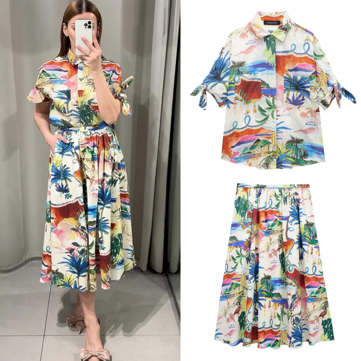 Chic Printed Lapel Single Brea - Resort Shirt Floral recension och pris