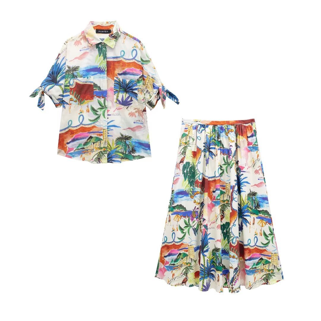 Chic Printed Lapel Single Brea - Resort Shirt Floral recension och pris