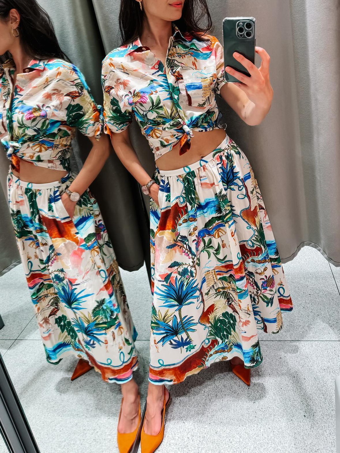 Chic Printed Lapel Single Brea - Resort Shirt Floral recension och pris