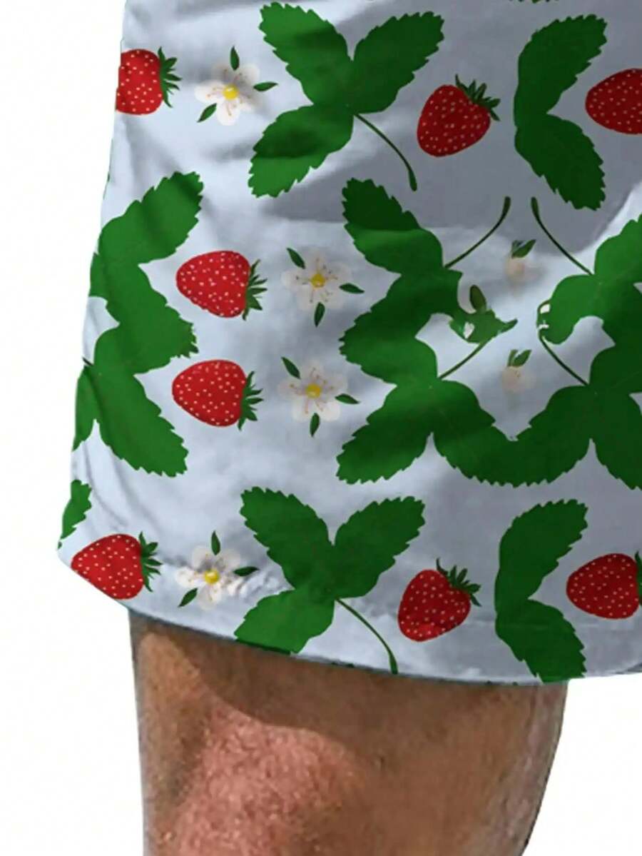 Mens Strawberry Print Beach Sh - Swim Trunk Quick Dry recension och pris