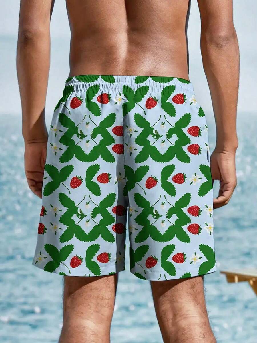 Mens Strawberry Print Beach Sh - Swim Trunk Quick Dry recension och pris