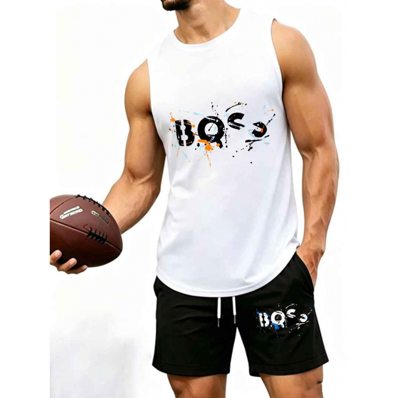 Men's  Graffiti Letter Print 2 - Tank Top Muscle recension och pris