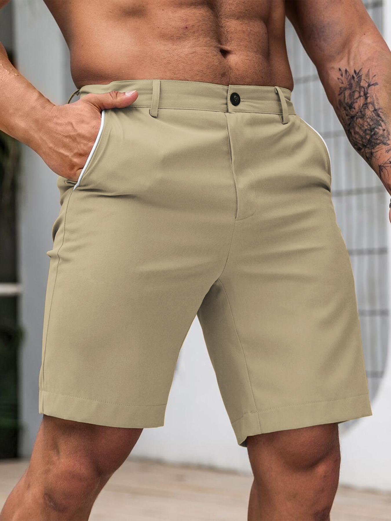 Men's Contrast Trim Chino Shor - Shorts Chino Slim recension och pris