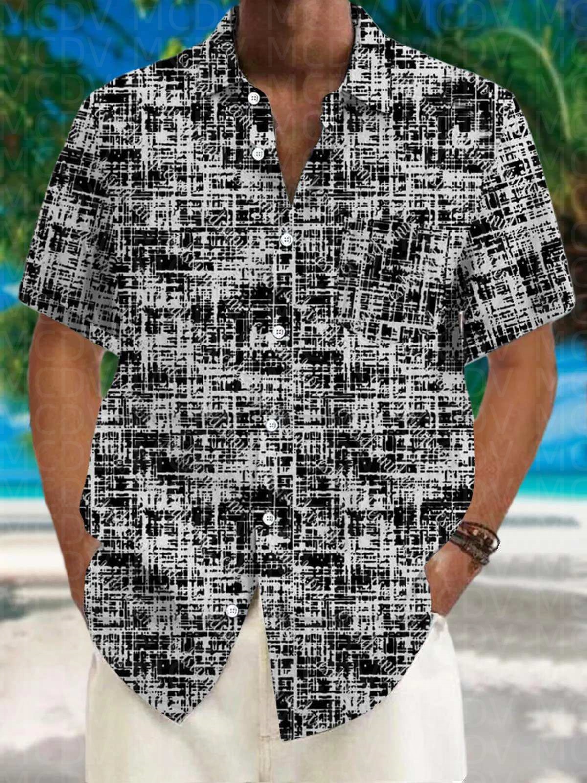 Flag Pattern Style Men's Hawai - Shirt Camp Collar recension och pris