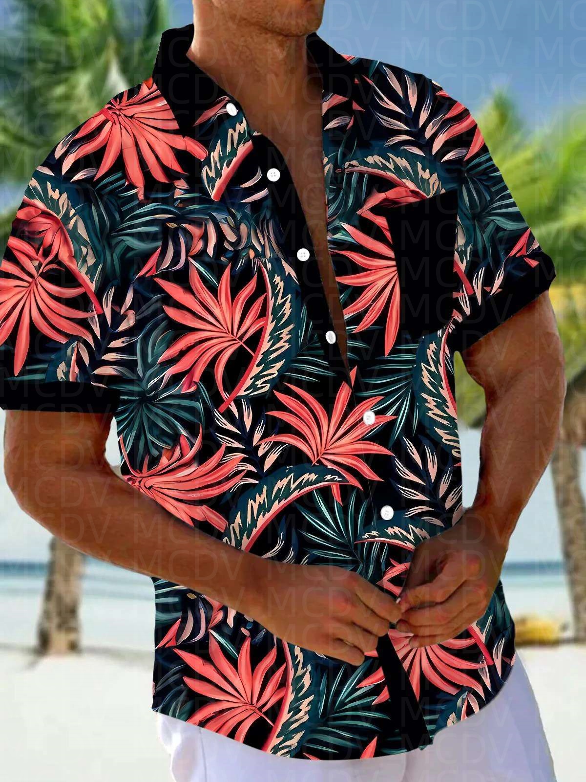 Flag Pattern Style Men's Hawai - Shirt Camp Collar recension och pris