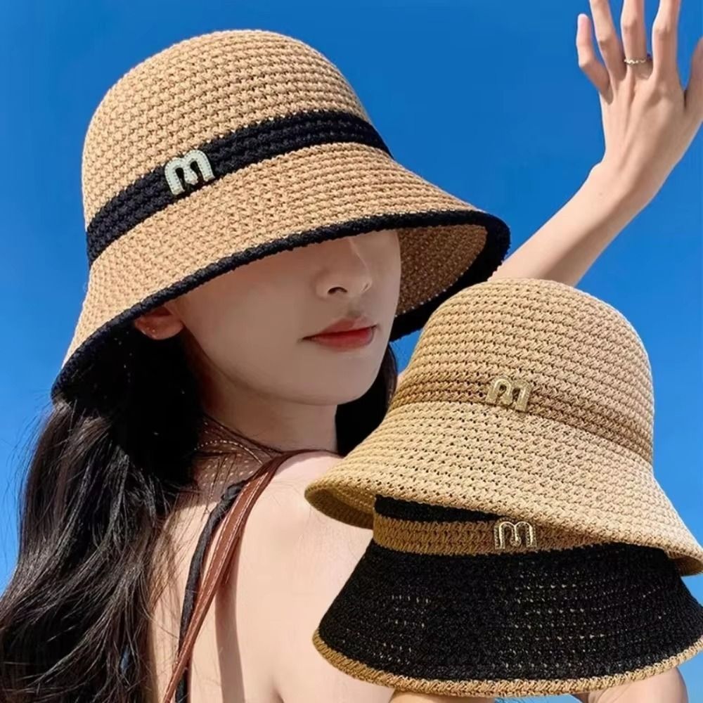 Fashion Elegant Bow Fisherman  - Bucket Hat Straw recension och pris